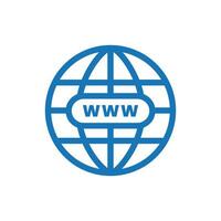 Internet http address icon isolated. Globe sign. Network www symbol. internet illustration. vector