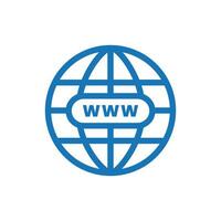 Internet http address icon isolated. Globe sign. Network www symbol. internet illustration. vector