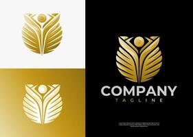 Elegance stylish abstract human health circle logo design branding vector