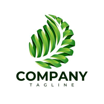 Modern bio technology 3d style organic leaf logo design
