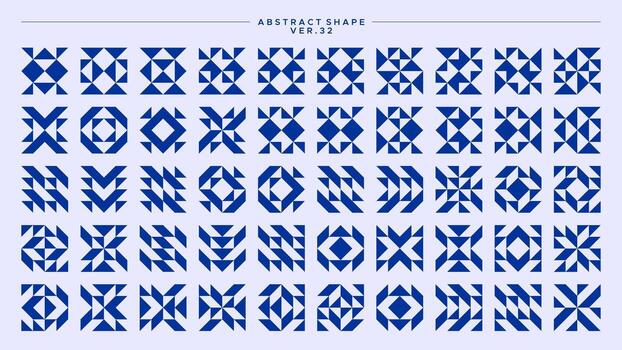 Set of sharp line abstract basic shape pattern design vector
