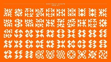 Sharp line memphis abstract square basic shape pattern design set vector