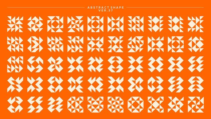 Sharp line memphis abstract square basic shape pattern design set