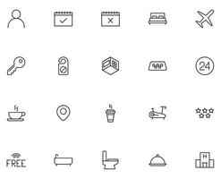 Hotel line icon on white background vector