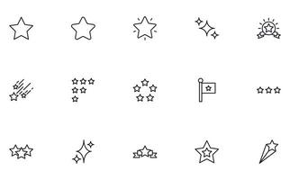 Collection of modern star outline icons. Set of modern illustrations for mobile apps, web sites, flyers, banners etc isolated on white background. Premium quality signs. vector