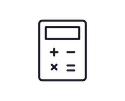 Education concept. Trendy sign for apps, UI, web sites, adverts, shops. Editable stroke. Vector line icon of calculator