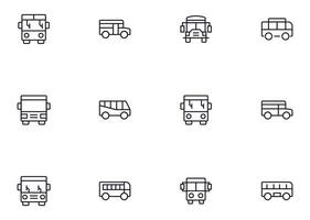 autobús concepto. colección de moderno alto calidad autobús línea iconos editable ataque. prima lineal símbolo para web sitios, volantes, pancartas, en línea tiendas y compañías. vector