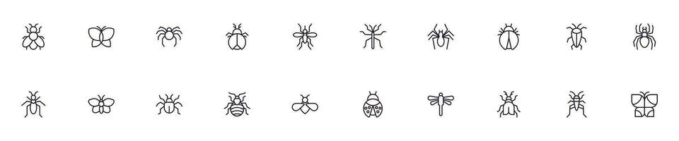 Bug concept. Collection of bug high quality vector outline signs for web pages, books, online stores, flyers, banners etc. Set of premium illustrations isolated on white background