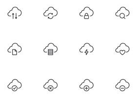 Cloud concept. Collection of modern high quality cloud line icons. Editable stroke. Premium linear symbol for web sites, flyers, banners, online shops and companies. vector