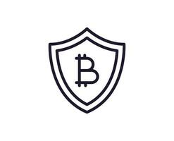 Single line icon of crypto on isolated white background. High quality editable stroke for mobile apps, web design, websites, online shops etc. vector