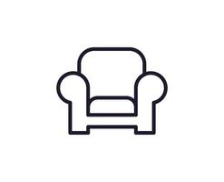 Furniture line icon on white background vector