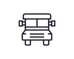 Education sign. Vector symbol drawn in trendy line style. Perfect for mobile apps, online shops, stores, adverts, UI. Editable stroke. Line icon of school bus