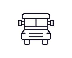 Education sign. Vector symbol drawn in trendy line style. Perfect for mobile apps, online shops, stores, adverts, UI. Editable stroke. Line icon of school bus