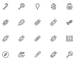 Collection of modern candy outline icons. Set of modern illustrations for mobile apps, web sites, flyers, banners etc isolated on white background. Premium quality signs. vector