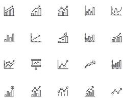 Collection of modern growth outline icons. Set of modern illustrations for mobile apps, web sites, flyers, banners etc isolated on white background. Premium quality signs. vector