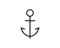 Anchor line icon on white background vector