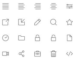 sencillo firmar y símbolos para ui adecuado para web sitios, aplicaciones, Internet historias. editable ataque. línea icono conjunto con vector imágenes de minimizar, bloquear, compartir y otro elementos