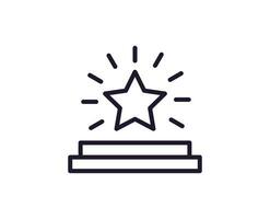Single line icon of star on isolated white background. High quality editable stroke for mobile apps, web design, websites, online shops etc. vector