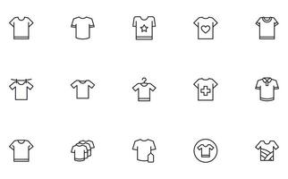 Collection of modern t-shirts outline icons. Set of modern illustrations for mobile apps, web sites, flyers, banners etc isolated on white background. Premium quality signs vector