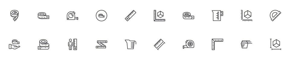 Collection of modern measure outline icons. Set of modern illustrations for mobile apps, web sites, flyers, banners etc isolated on white background. Premium quality signs. vector