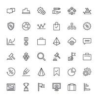 Business line icon set. Collection of commerce uotline sighn for web design, mobile app, UI design, etc. Dark blue line symbol of finance on white background. vector