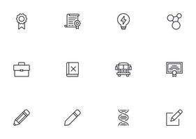 Education line icon set. Collection of high quality signs for web design, mobile app , UI design and etc. Outline icon of education, school, university, learning. vector