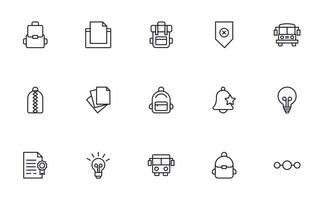 Education line icon set. Collection of high quality signs for web design, mobile app , UI design and etc. Outline icon of education, school, university, learning. vector