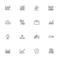 Business line icon set. Collection of commerce uotline sighn for web design, mobile app, UI design, etc. Dark blue line symbol of finance on white background. vector