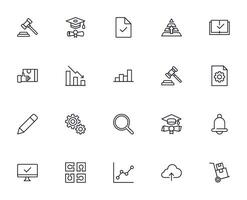 Business line icon set. Collection of commerce uotline sighn for web design, mobile app, UI design, etc. Dark blue line symbol of finance on white background. vector