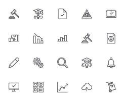 Business line icon set. Collection of commerce uotline sighn for web design, mobile app, UI design, etc. Dark blue line symbol of finance on white background. vector