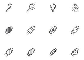 Collection of modern candy outline icons. Set of modern illustrations for mobile apps, web sites, flyers, banners etc isolated on white background. Premium quality signs. vector