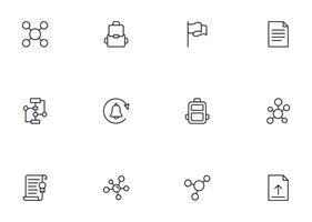 Education line icon set. Collection of high quality signs for web design, mobile app , UI design and etc. Outline icon of education, school, university, learning. vector