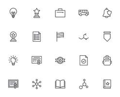 Education line icon set. Collection of high quality signs for web design, mobile app , UI design and etc. Outline icon of education, school, university, learning. vector