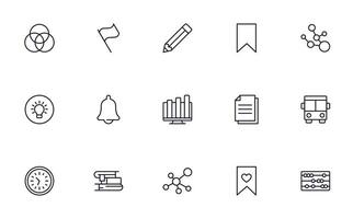 Education line icon set. Collection of high quality signs for web design, mobile app , UI design and etc. Outline icon of education, school, university, learning. vector