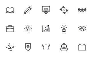 Education line icon set. Collection of high quality signs for web design, mobile app , UI design and etc. Outline icon of education, school, university, learning. vector