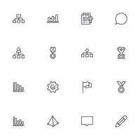 Business line icon set. Collection of commerce uotline sighn for web design, mobile app, UI design, etc. Dark blue line symbol of finance on white background. vector