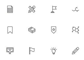 Education line icon set. Collection of high quality signs for web design, mobile app , UI design and etc. Outline icon of education, school, university, learning. vector