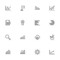 Business line icon set. Collection of commerce uotline sighn for web design, mobile app, UI design, etc. Dark blue line symbol of finance on white background. vector