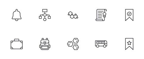 Education line icon set. Collection of high quality signs for web design, mobile app , UI design and etc. Outline icon of education, school, university, learning. vector