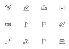 Education line icon set. Collection of high quality signs for web design, mobile app , UI design and etc. Outline icon of education, school, university, learning. vector