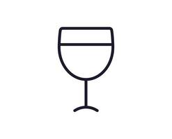 Cooking, food, kitchen signs. Vector symbol in modern line style. Editable stroke. Line icon of wineglass