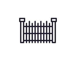 Fence concept. Modern outline high quality illustration for banners, flyers and web sites. Editable stroke in trendy flat style. Line icon of fence vector