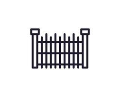 Fence concept. Modern outline high quality illustration for banners, flyers and web sites. Editable stroke in trendy flat style. Line icon of fence vector