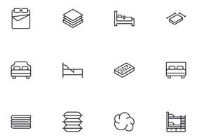 Collection of modern bedroom outline icons. Set of modern illustrations for mobile apps, web sites, flyers, banners etc isolated on white background. Premium quality signs. vector