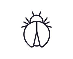 Bug concept. Single premium editable stroke pictogram perfect for logos, mobile apps, online shops and web sites. Vector symbol isolated on white background.