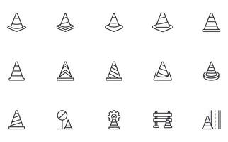 Collection of modern cone outline icons. Set of modern illustrations for mobile apps, web sites, flyers, banners etc isolated on white background. Premium quality signs. vector