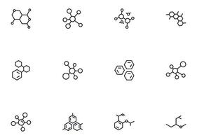 Collection of modern molecule outline icons. Set of modern illustrations for mobile apps, web sites, flyers, banners etc isolated on white background. Premium quality signs. vector