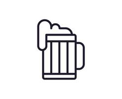 Beer concept. Modern outline high quality illustration for banners, flyers and web sites. Editable stroke in trendy flat style. Line icon of beer vector