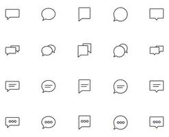 Speech bubble line icon on white background vector