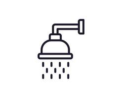 Single line icon of shower on isolated white background. High quality editable stroke for mobile apps, web design, websites, online shops etc. vector